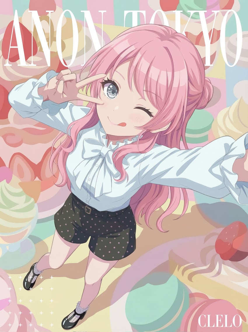 BanG Dream!、Bang Dream! It's MyGO!!!!!、千早爱音 1名女孩 腰带 黑色皮带 黑色短裤 蝴蝶结