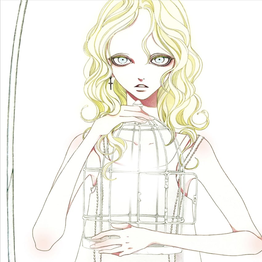 原创 1名女孩 专辑封面 裸臂 鸟笼 金发