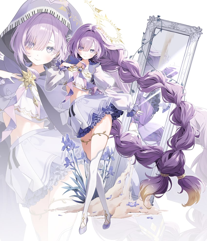stellart.、airina zephalio 1名女孩 脸红 辫子 闭嘴 露脐上衣