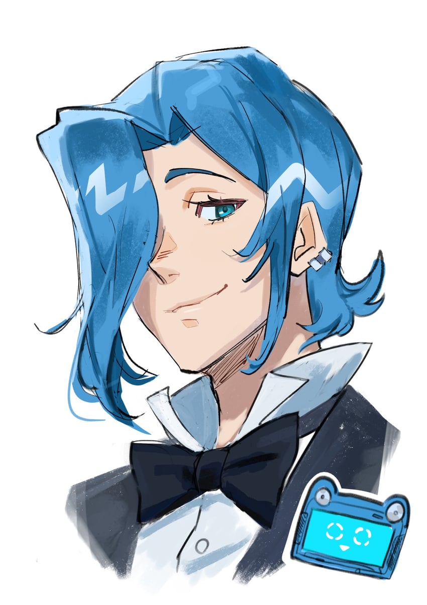 Classicaloid、Pad君 (古典乐大作战) 1名男孩 黑色蝴蝶结 黑色蝶形领结 蓝眼 蓝发