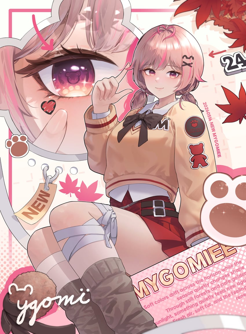 个人势虚拟主播、Mygomiee 1名女孩 呆毛 箭头（符号） 腰带 腰带扣