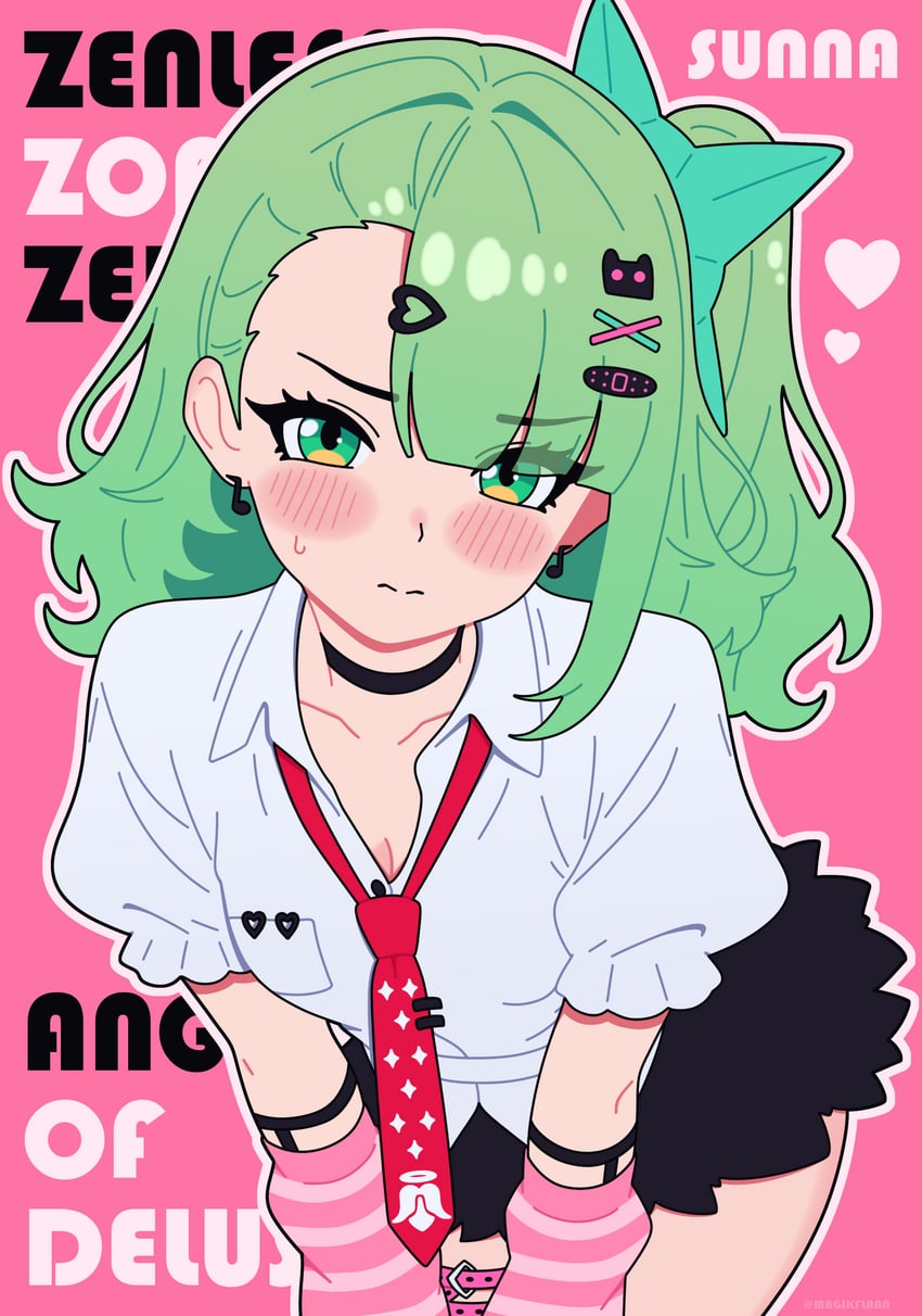 绝区零、桑娜 (绝区零) 1名女孩 护臂 创可贴 创可贴发饰 黑色项圈