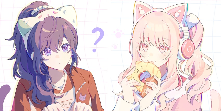 世界计划、晓山瑞希、朝比奈真冬 1名女孩 1个其他角色 猫脸笑 :D 问号
