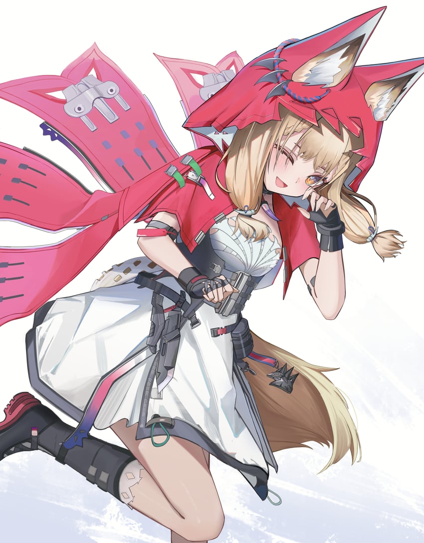 明日方舟、明日方舟：终末地、罗斯 (明日方舟) 1名女孩 :D 微笑 兽耳毛 兽耳