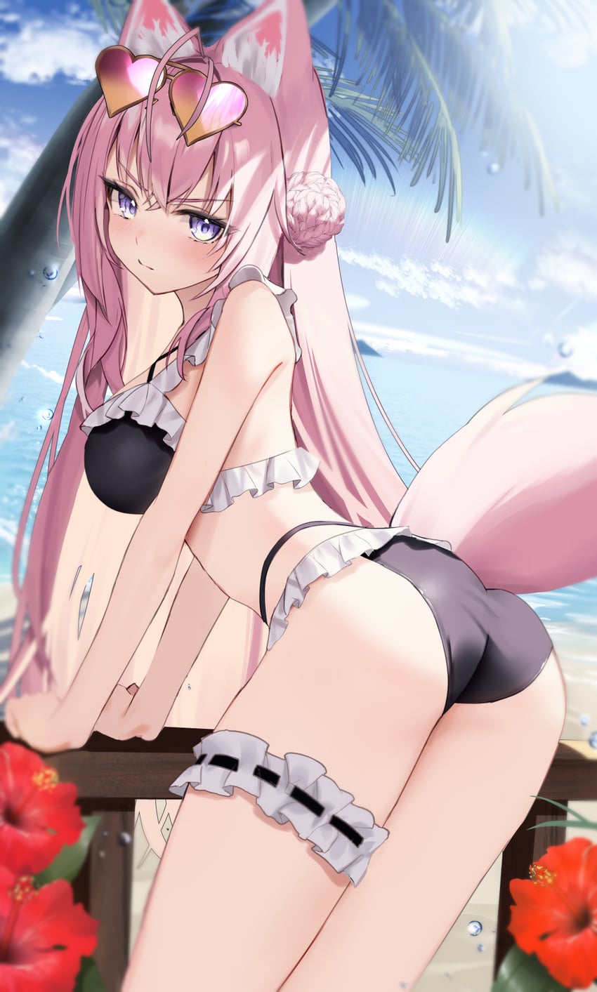Hololive、博衣小夜里 1名女孩 兽耳毛 兽耳 呆毛 屁股