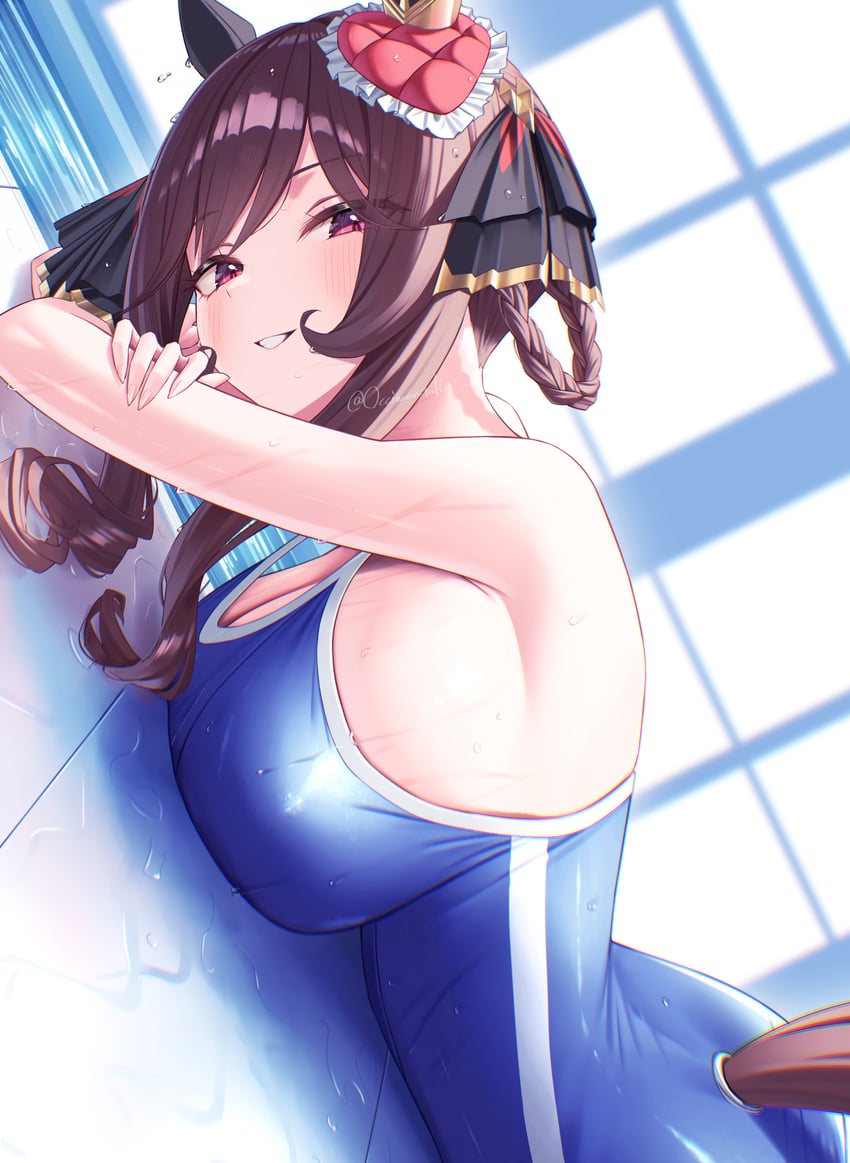 赛马娘、贵妇人(赛马娘) 1名女孩 兽耳 腋窝褶皱 脸红 辫子