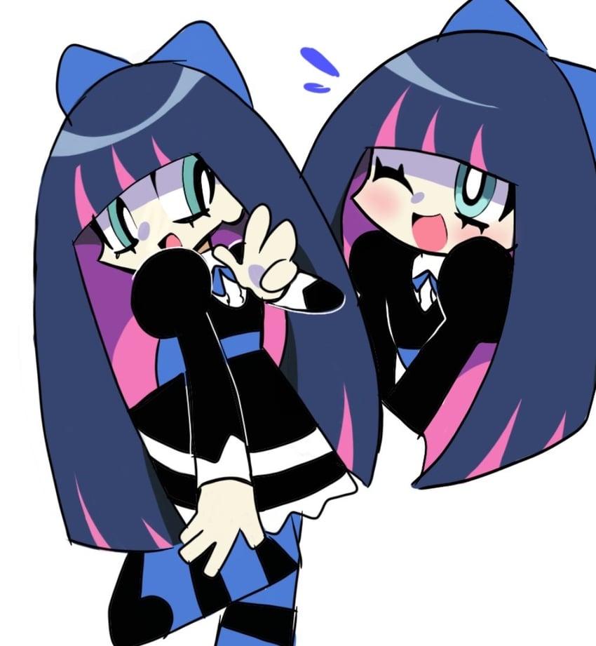 吊带袜天使、Stocking (吊带袜天使) 1名女孩 水色瞳 后背蝴蝶结 黑色连衣裙 黑色连裤袜