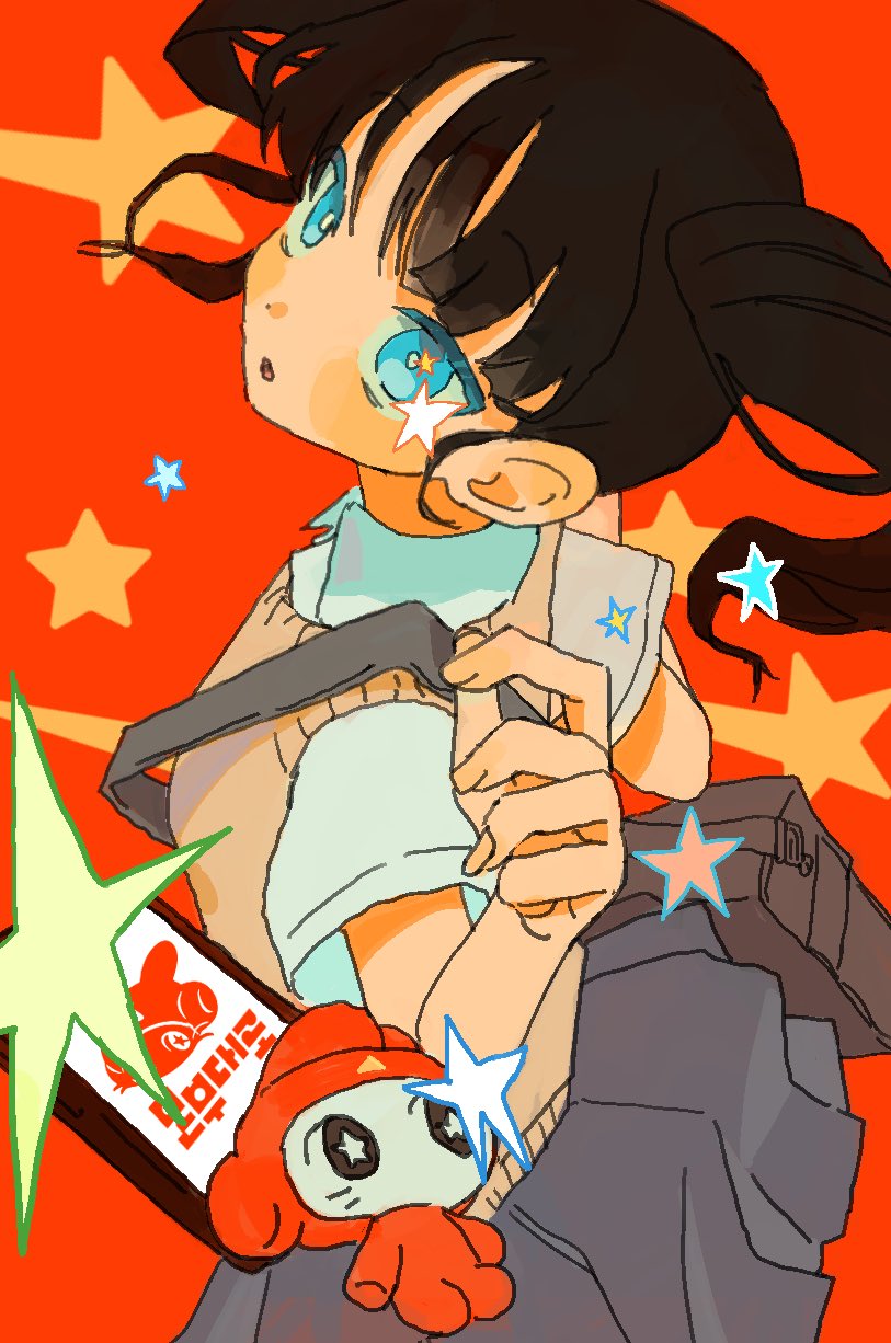 hqbbdr、原创 1名女孩 惊讶 举手 包 黑包