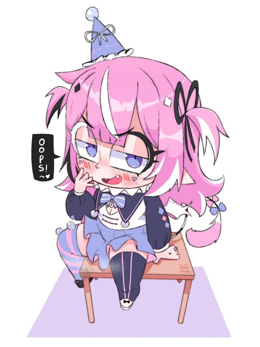 个人势虚拟主播、Camila (Vtuber) 1名女孩 不对称鞋履 不对称腿部穿着 蝙蝠翅膀 黑色眼线
