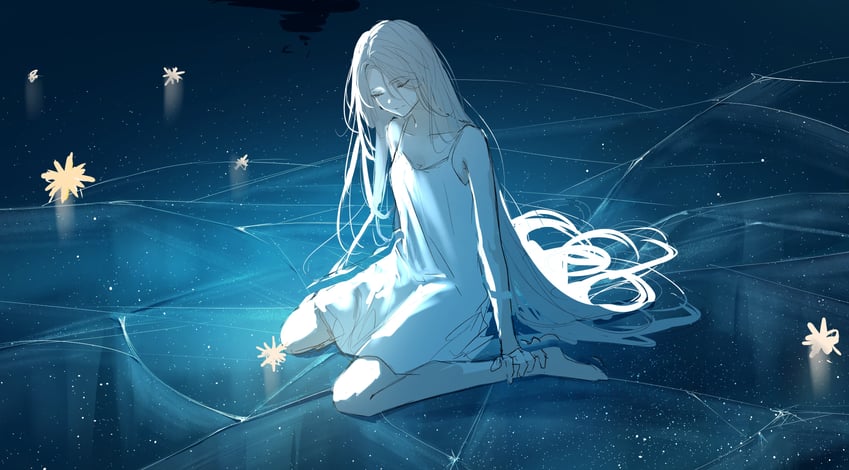 原创 1名女孩 裸臂 裸腿 露肩 金发