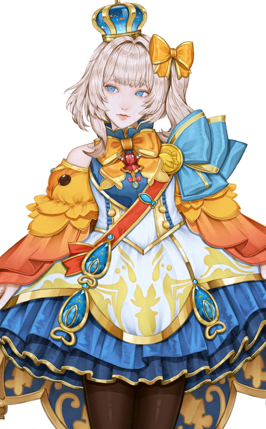 Phase Connect、玛丽玛丽（玛丽玛丽2.0）（VTuber）、MariMari (Vtuber) 1名女孩 黑色连裤袜 金发 蓝色连衣裙 蓝眼