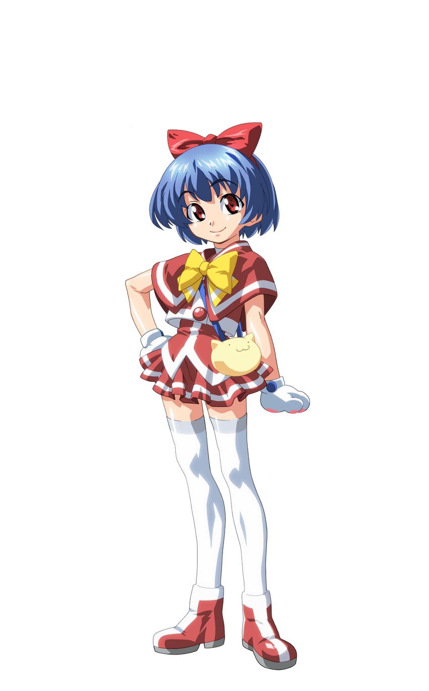 魔法玉、芽衣 (魔法少女☆太郎) 1名女孩 赛璐珞上色 包 蓝发 靴子