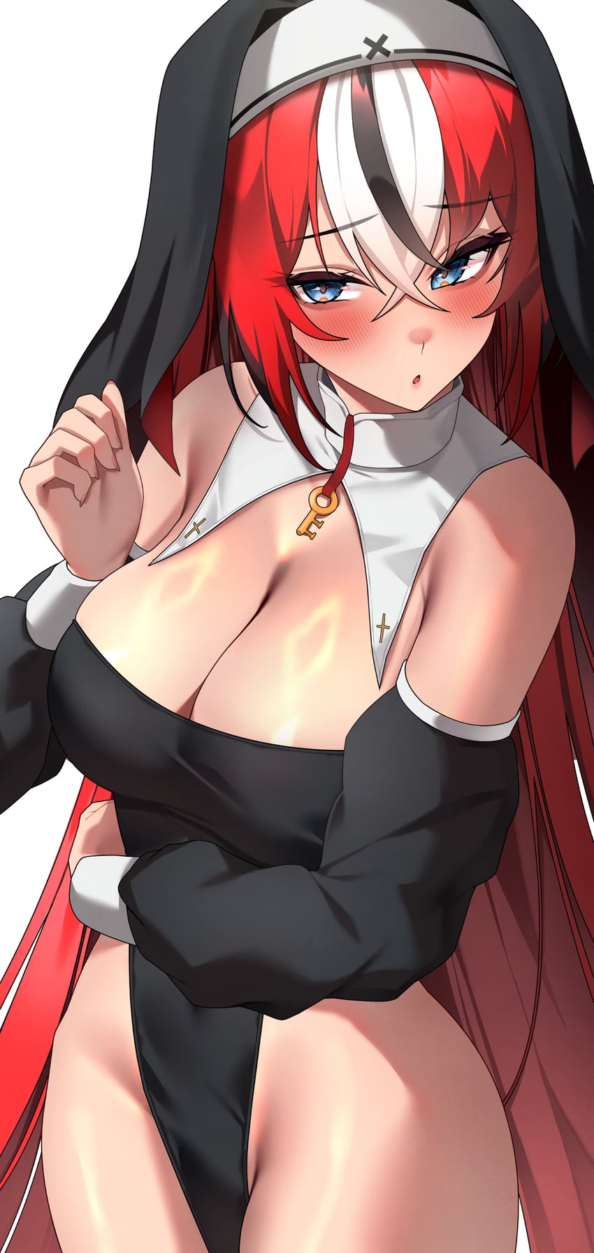 Hololive、Hololive英语、哈可斯·贝尔兹 1名女孩 替换服装 黑色连衣裙 黑发 黑条纹/黑挑染