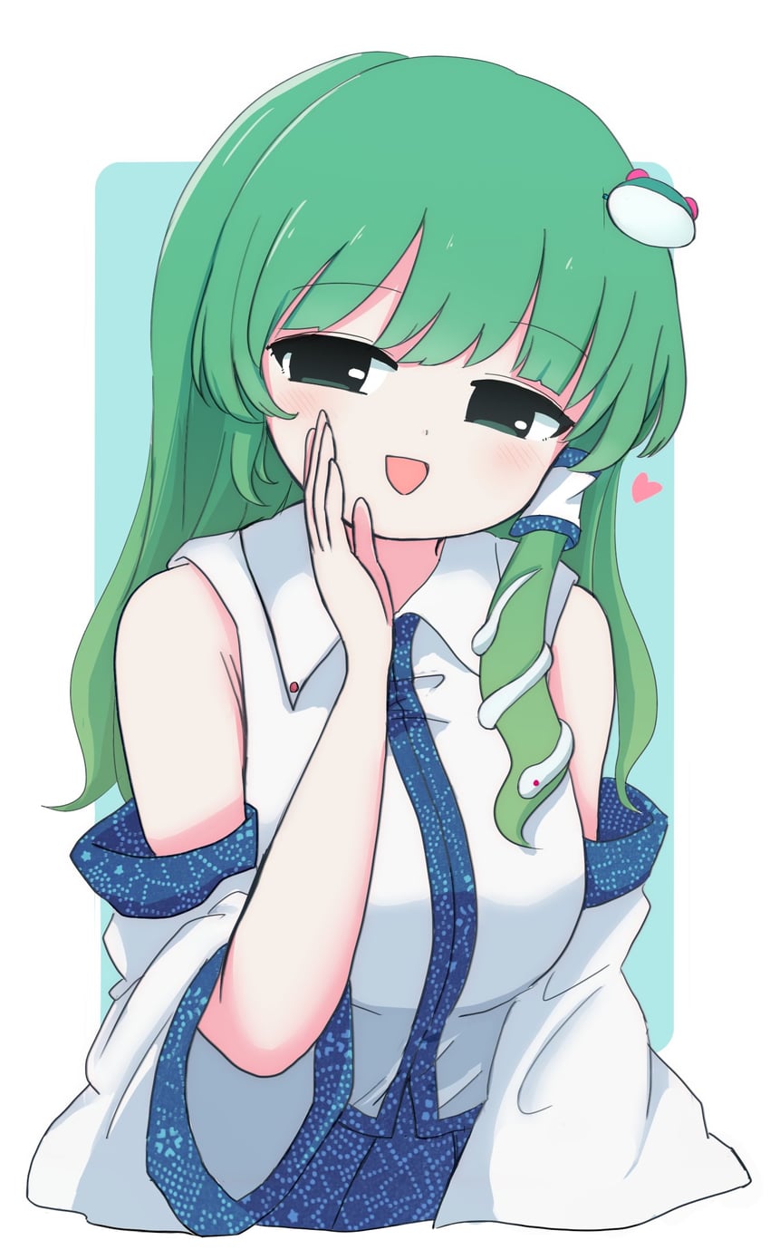 东方Project、东风谷早苗 1名女孩 :D 蓝裙子 乳房 露肩袖