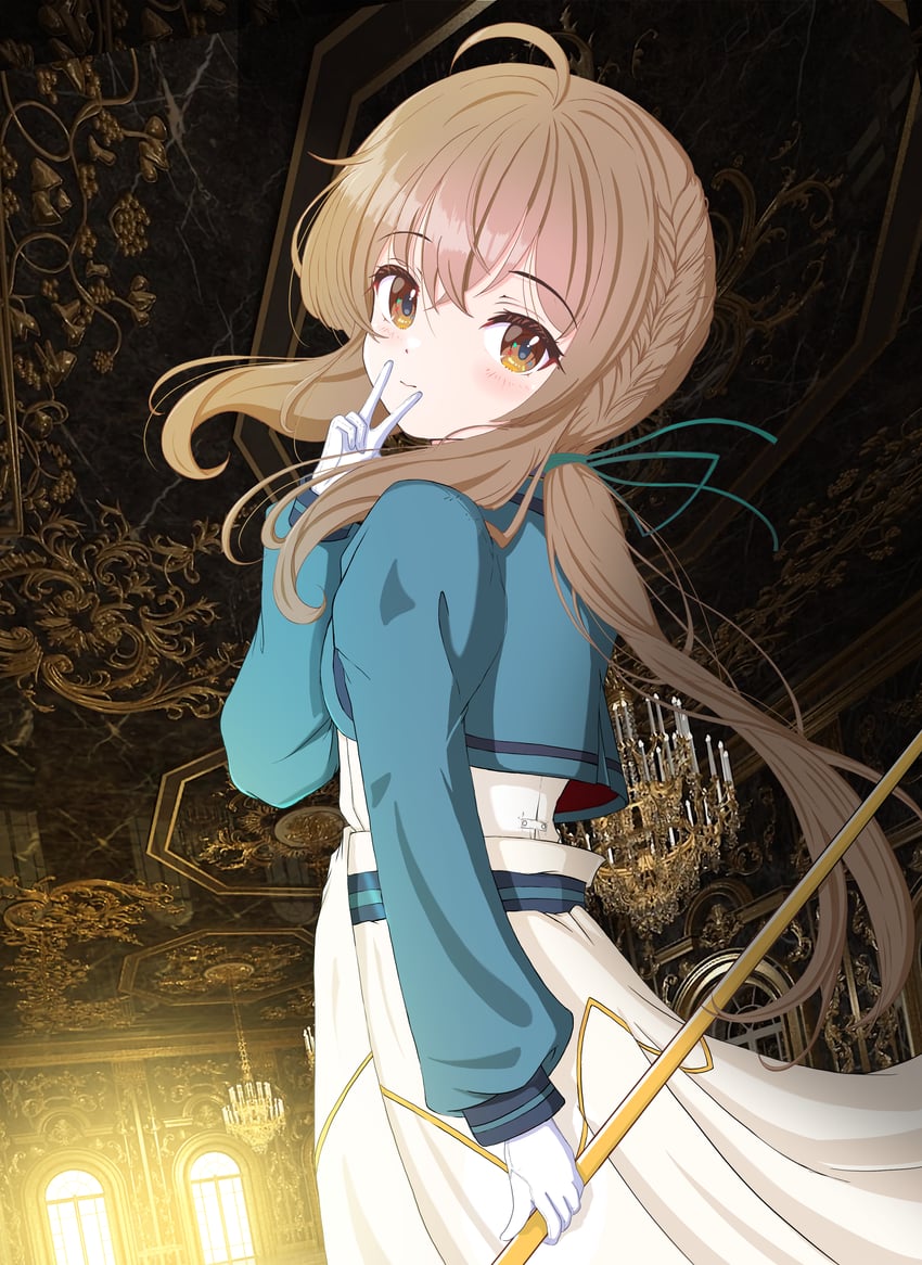 沉默魔女、莫妮卡·艾弗雷特 1名女孩 呆毛 脸红 辫子 棕眼睛