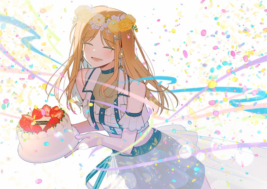 BanG Dream!、Bang Dream! It's MyGO!!!!!、长崎素世 1名女孩 生日蛋糕 脸红 棕发 蛋糕