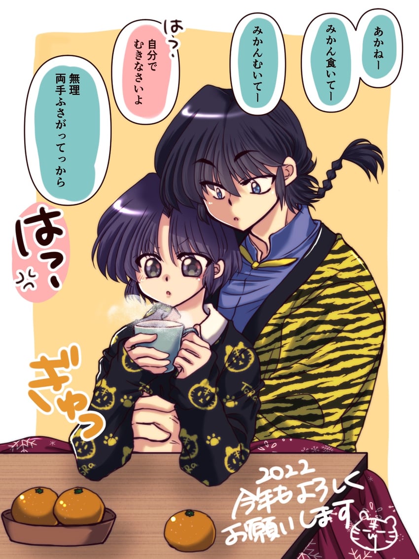 乱马1/2、早乙女乱马、早乙女乱马 (男) 1名男孩 1名女孩 青筋 动物花纹 黑发