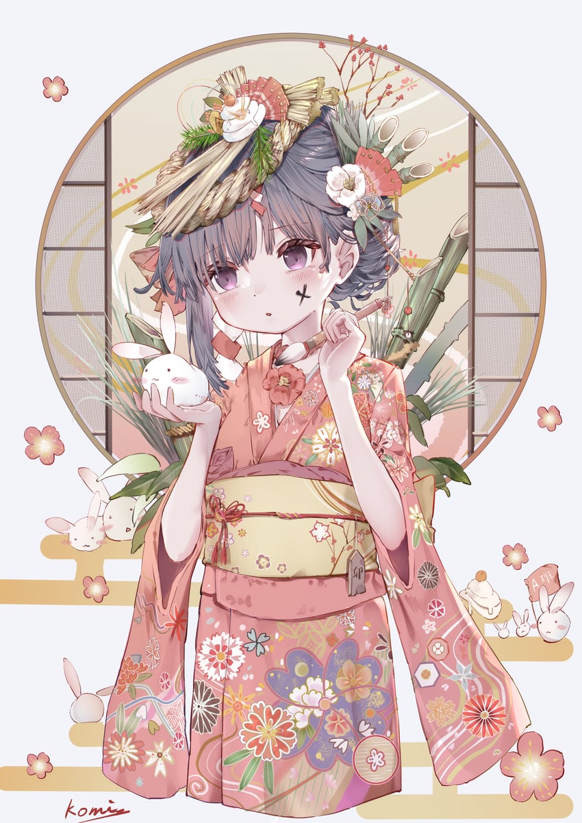 原创 1名女孩 竹子 黑发 牛仔镜头 生物