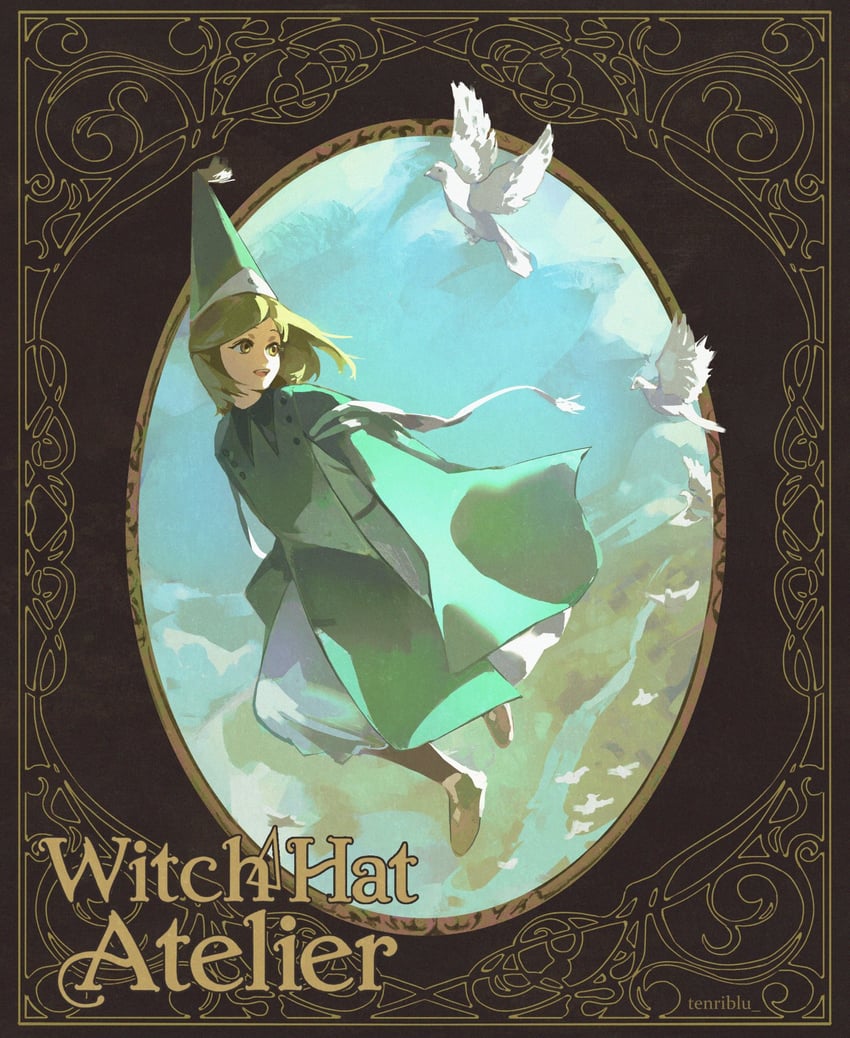 魔法帽的小工坊、可可 (魔法帽的工作室) 1名女孩 鸟 靴子 棕色靴子 披风