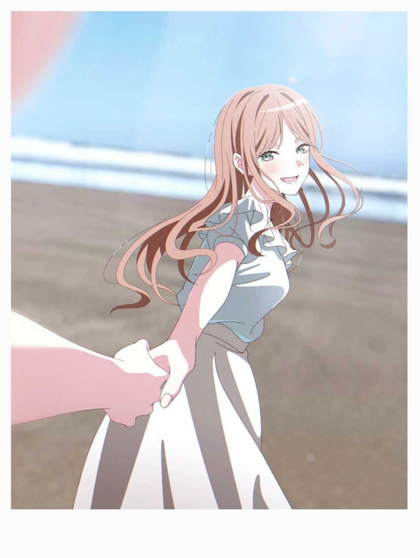 BanG Dream!、Bang Dream! It's MyGO!!!!!、长崎素世 1名女孩 海滩 蓝眼 蓝天 脸红