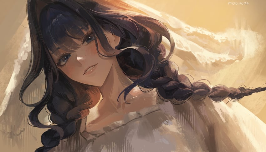 Hololive、Hololive英语、议会 (Kronii) 1名女孩 作者名 蓝眼 蓝发 脸红