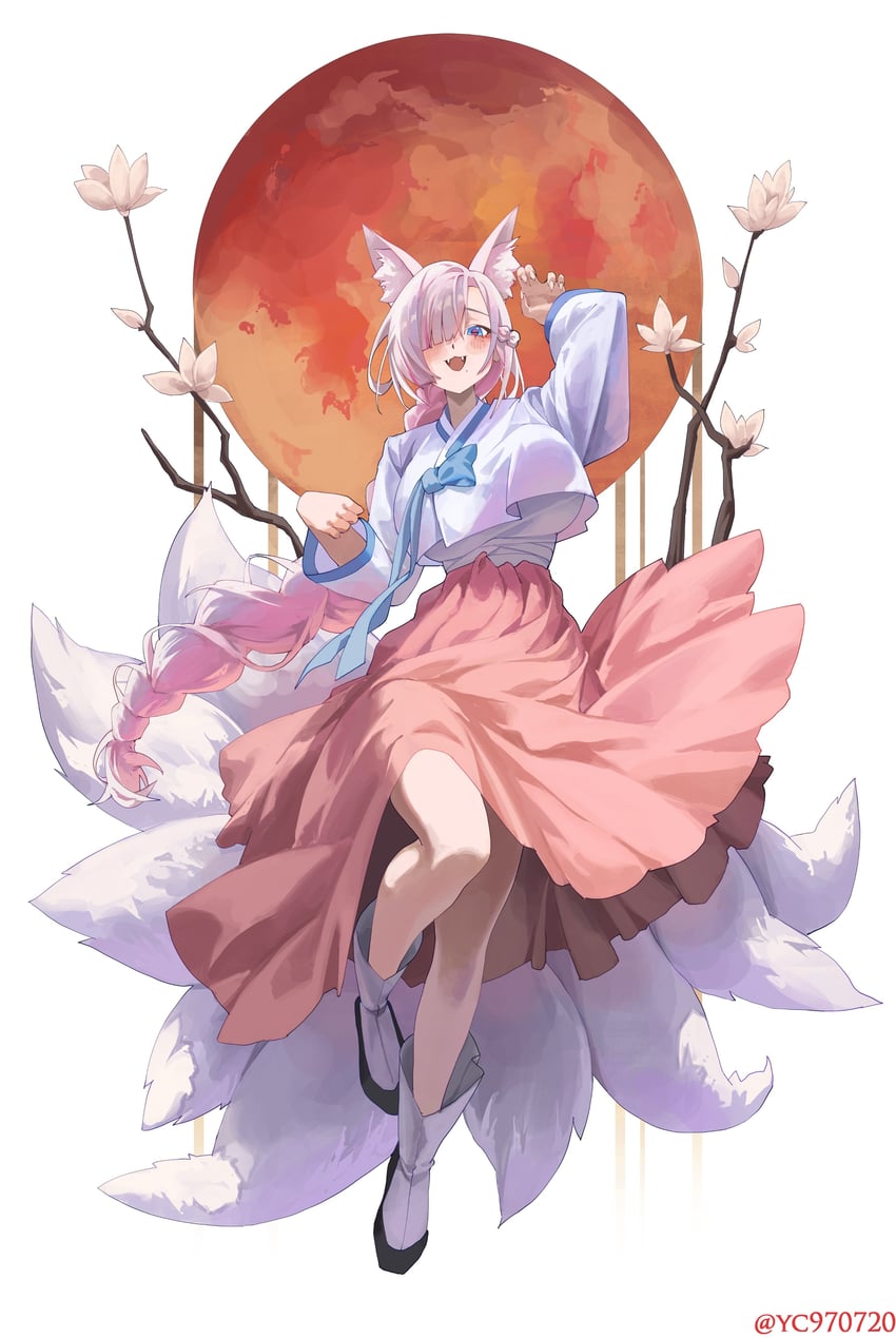 DJMAX、DJMAX Respect、jormungandr (djmax) 1名女孩 兽耳毛 兽耳 蓝眼 脸红