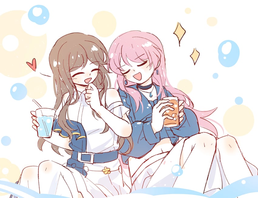 BanG Dream!、Bang Dream! It's MyGO!!!!!、千早爱音 2名女孩 腰带 黑色项圈 蓝色皮带 蓝色夹克