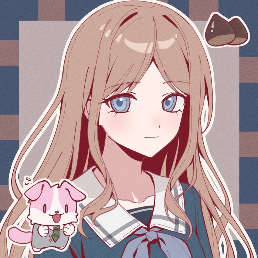 BanG Dream!、Bang Dream! It's MyGO!!!!!、千早爱音 1名女孩 动物化 蓝眼 蓝色衬衫 棕发