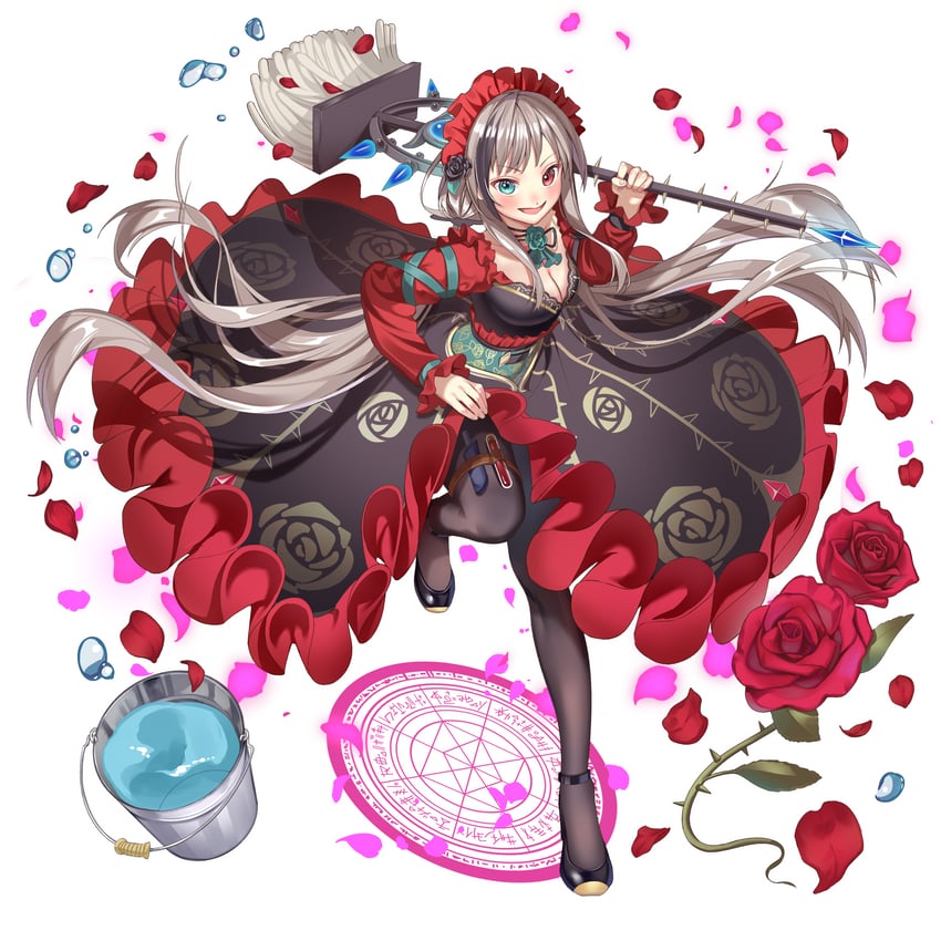 原创 1名女孩 黑色连衣裙 黑色连裤袜 黑鞋 脸红