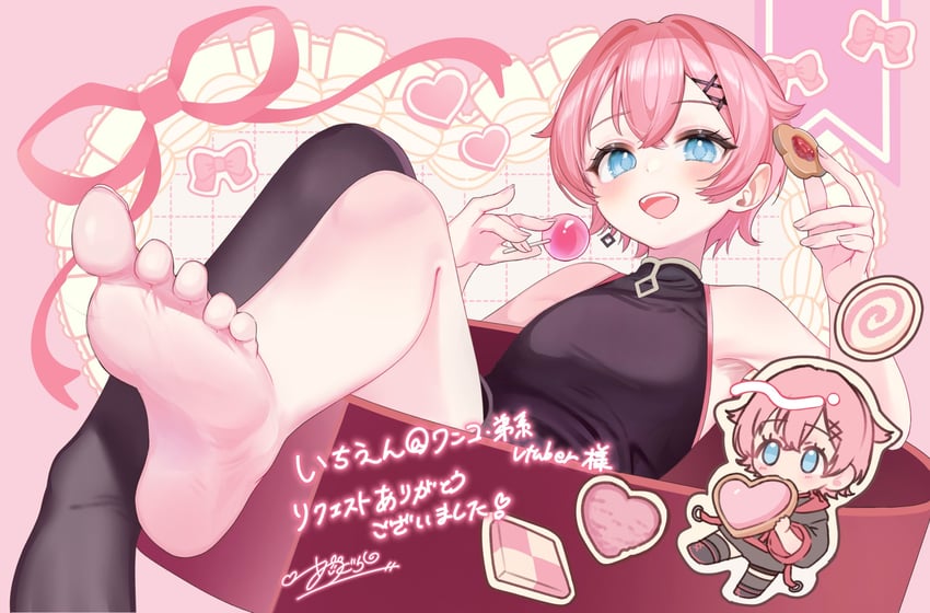 二次元插画 1名女孩 :D 露肩 黑色连裤袜 黑衬衫