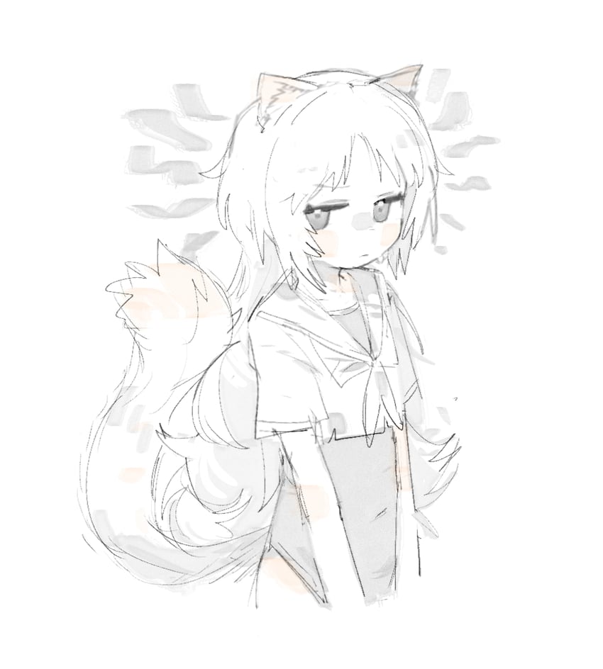 原创 1名女孩 兽耳 脸红 猫耳 猫娘