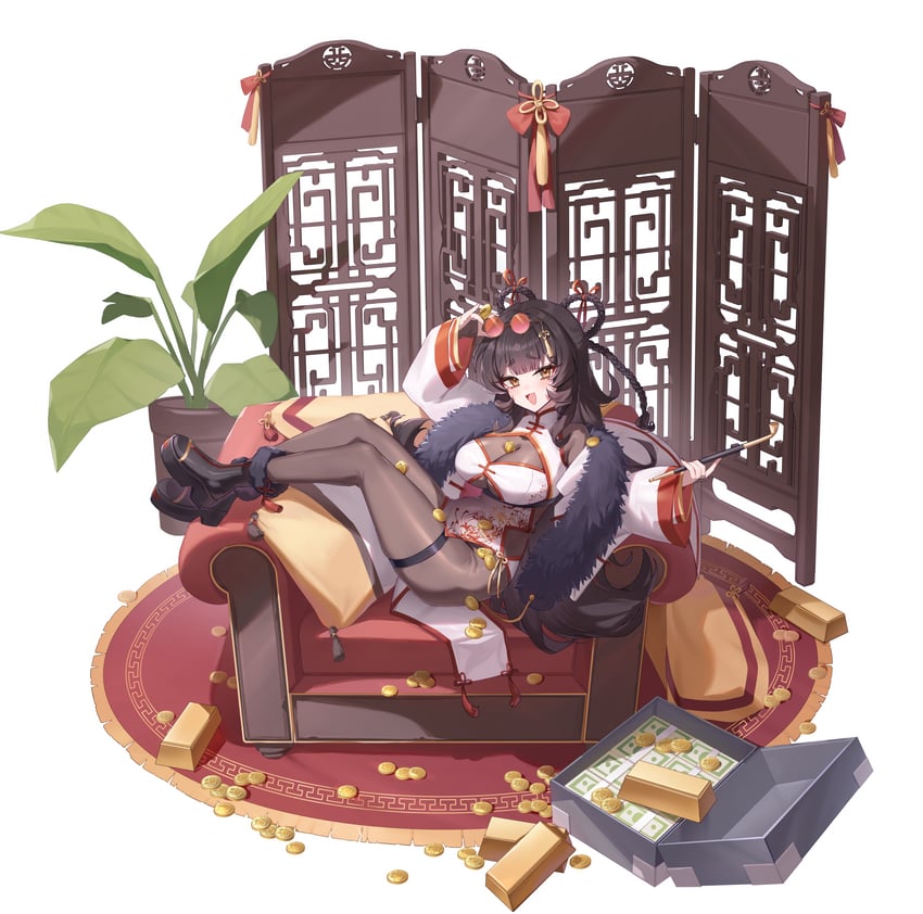 原创 1名女孩 乳沟 黑色新娘手套 黑发 黑色指甲