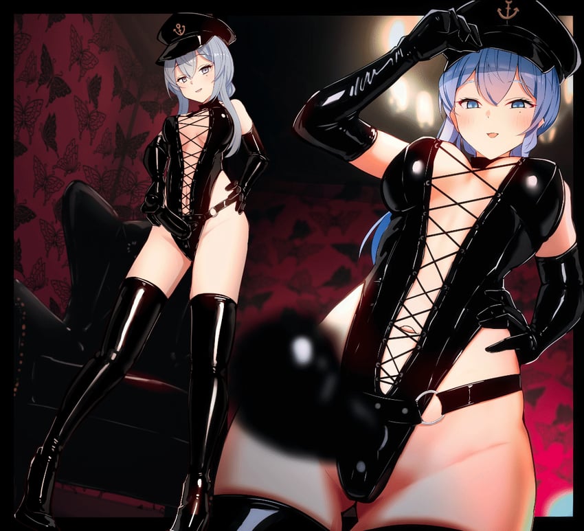 舰队Collection、哥特兰 (舰娘) 1名女孩 强势女性 BDSM 蓝眼 蓝发