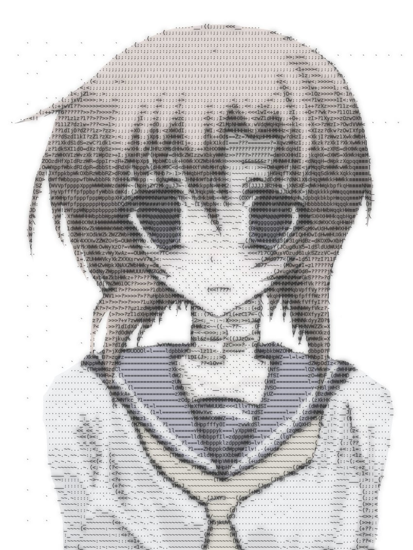 寒蝉鸣泣之时、龙宫礼奈 1名女孩 ASCII艺术 创可贴 脖子上的创可贴 蓝色水手领