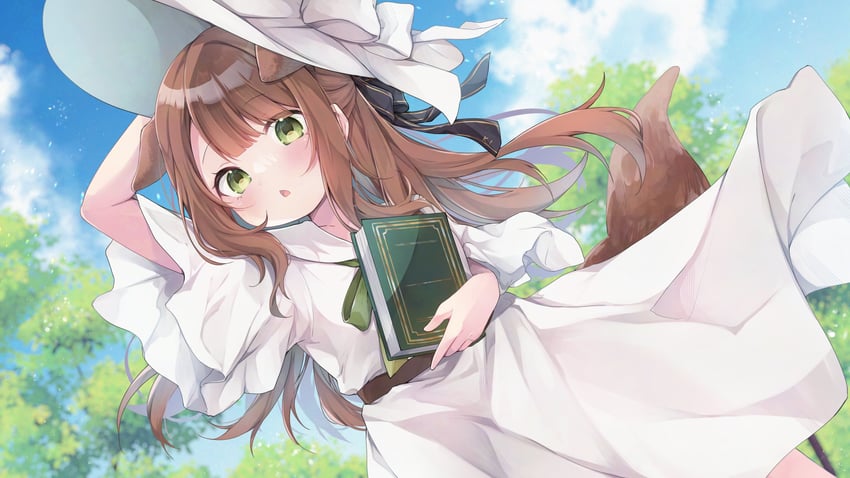 原创 1名女孩 惊讶 兽耳 举手 腰带