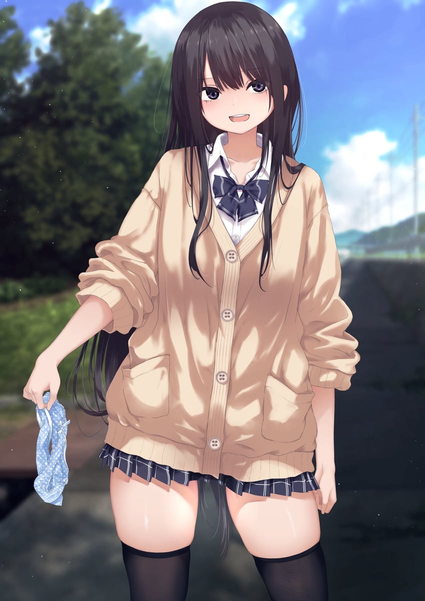 原创 1名女孩 手放在身体两侧 黑色蝴蝶结 黑色蝶形领结 黑瞳