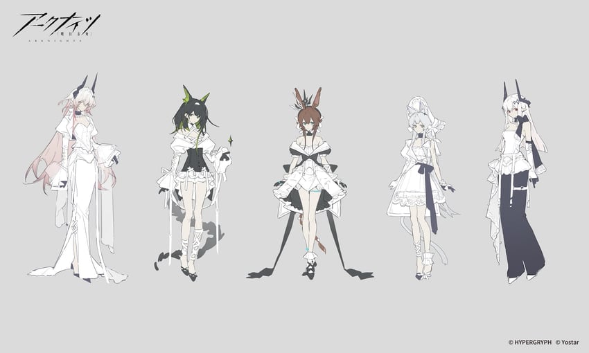 明日方舟、阿米娅 (明日方舟)、阿米娅 (医疗) (明日方舟) 5名女孩 呆毛 兽耳毛 兽耳 黑色手套