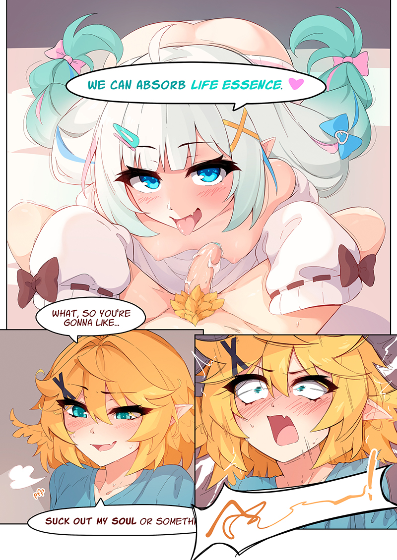 传说.exe、个人势虚拟主播、Dokibird 2名女孩 金发 蓝眼 脸红 漫画