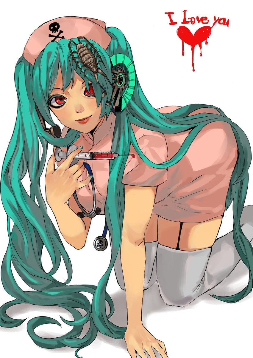 Ca (Deino)、VOCALOID、骸音钙 1名女孩 四肢着地 水色发 血 闭嘴