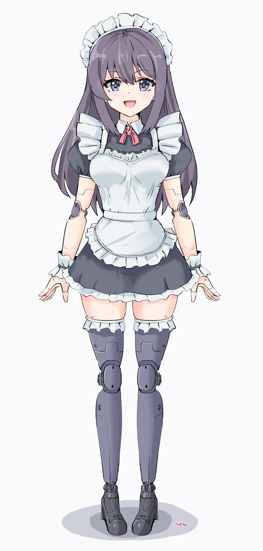 原创 1名女孩 机器人 围裙 黑瞳 黑发