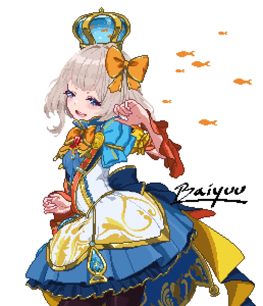 Phase Connect、玛丽玛丽（玛丽玛丽2.0）（VTuber）、MariMari (Vtuber) 1名女孩 作者名 黑色过膝袜 金发 蓝色皇冠