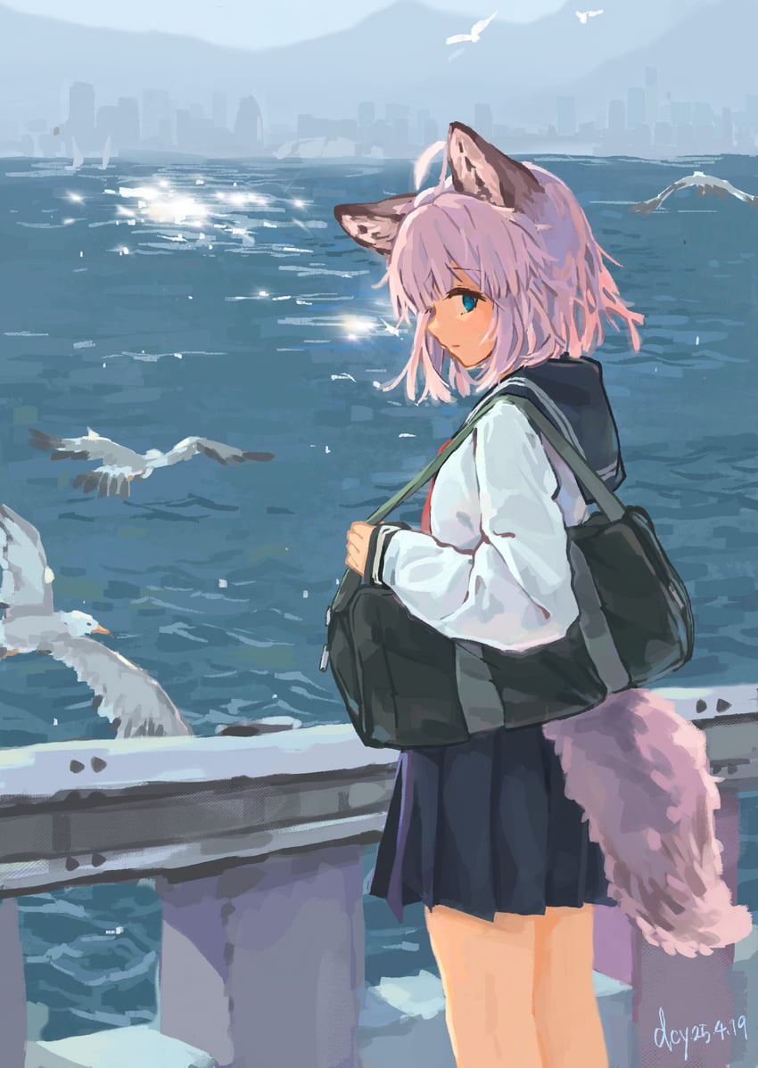 明日方舟、苏苏洛 (明日方舟) 1名女孩 兽耳 作者名 包 鸟