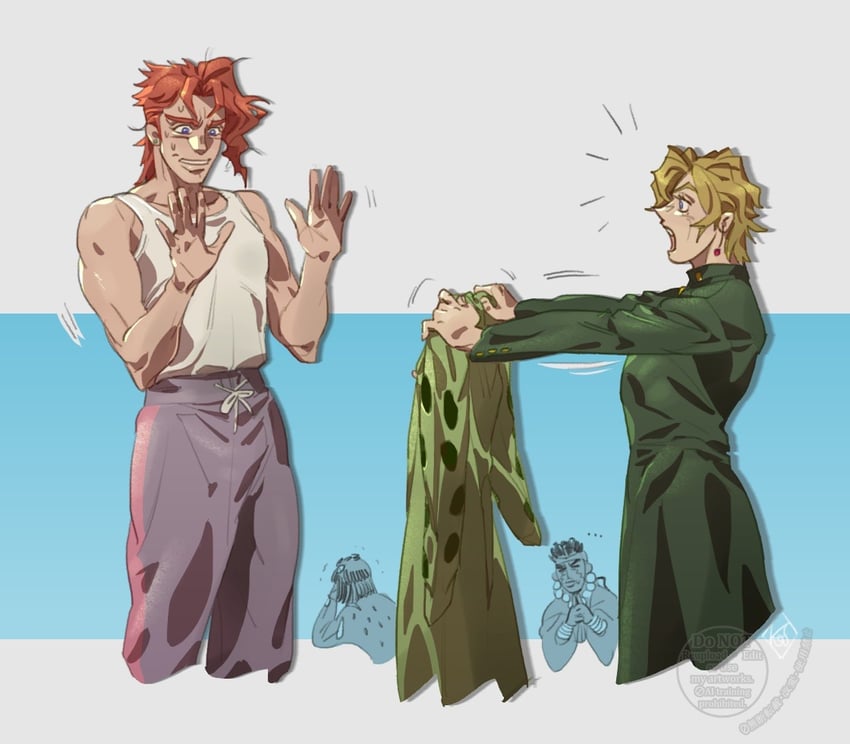 JOJO的奇妙冒险、星尘斗士、黄金之风 4个男孩 荒木飞吕彦 (画风) 金发 角色扮演 服装交换
