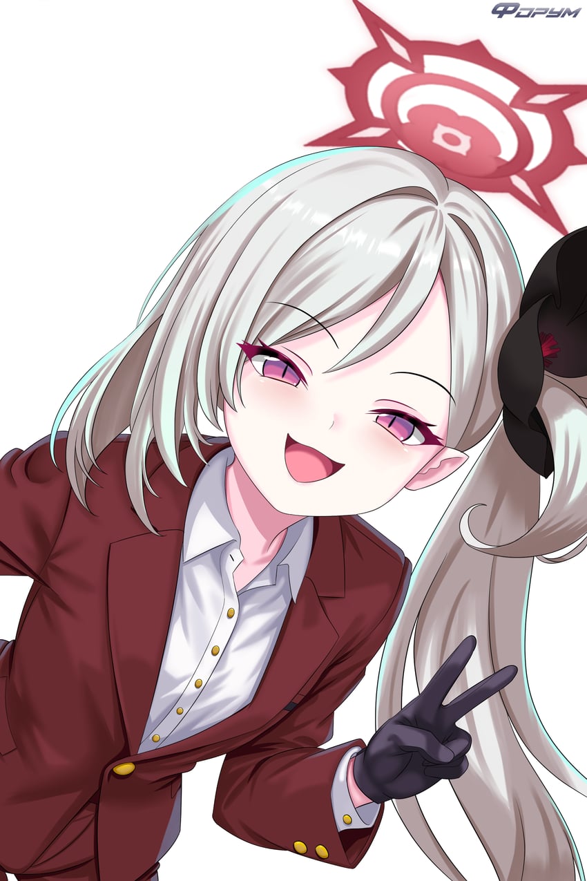 蔚蓝档案、睦月 (蔚蓝档案) 1名女孩 :D 替换服装 不同发型 黑色手套