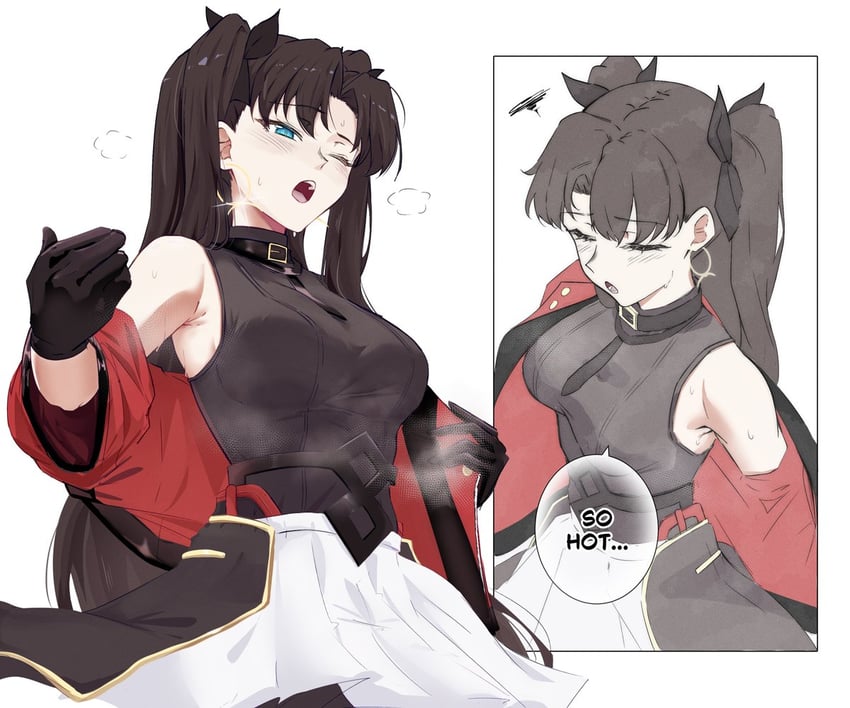 Fate/stay night、命运之夜 无限剑制、Fate系列 1名女孩 腋下 黑色手套 黑发 黑色领带