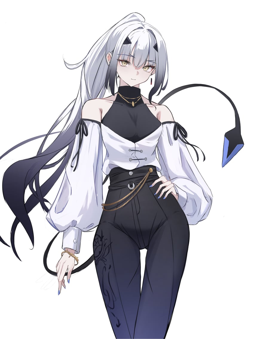 Fate/Grand Order、Fate系列、美露莘 (Fate) 1名女孩 年龄增长 露肩 黑裤子 乳房