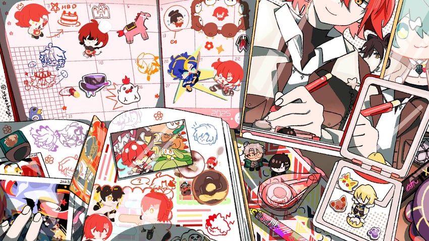 HOLOSTARS、Holostars English、宝可梦 书 书签 日历 橡皮擦 男性重心