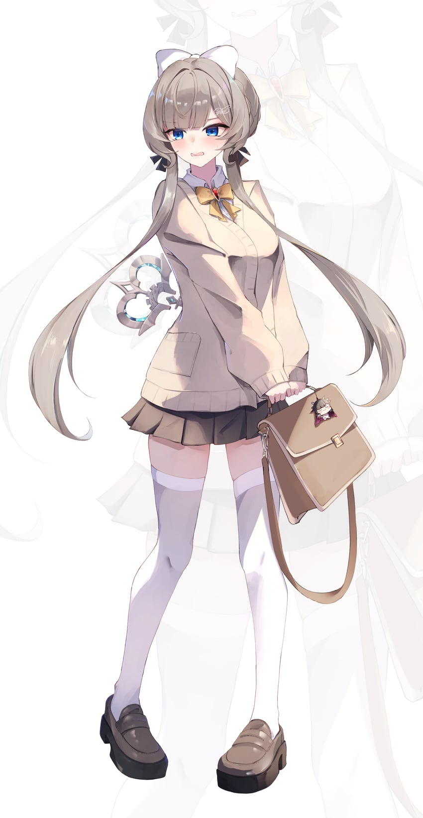原神、哥伦比娅 (原神)、木偶 (原神) 1名女孩 替换服装 包 蓝眼 蝴蝶结