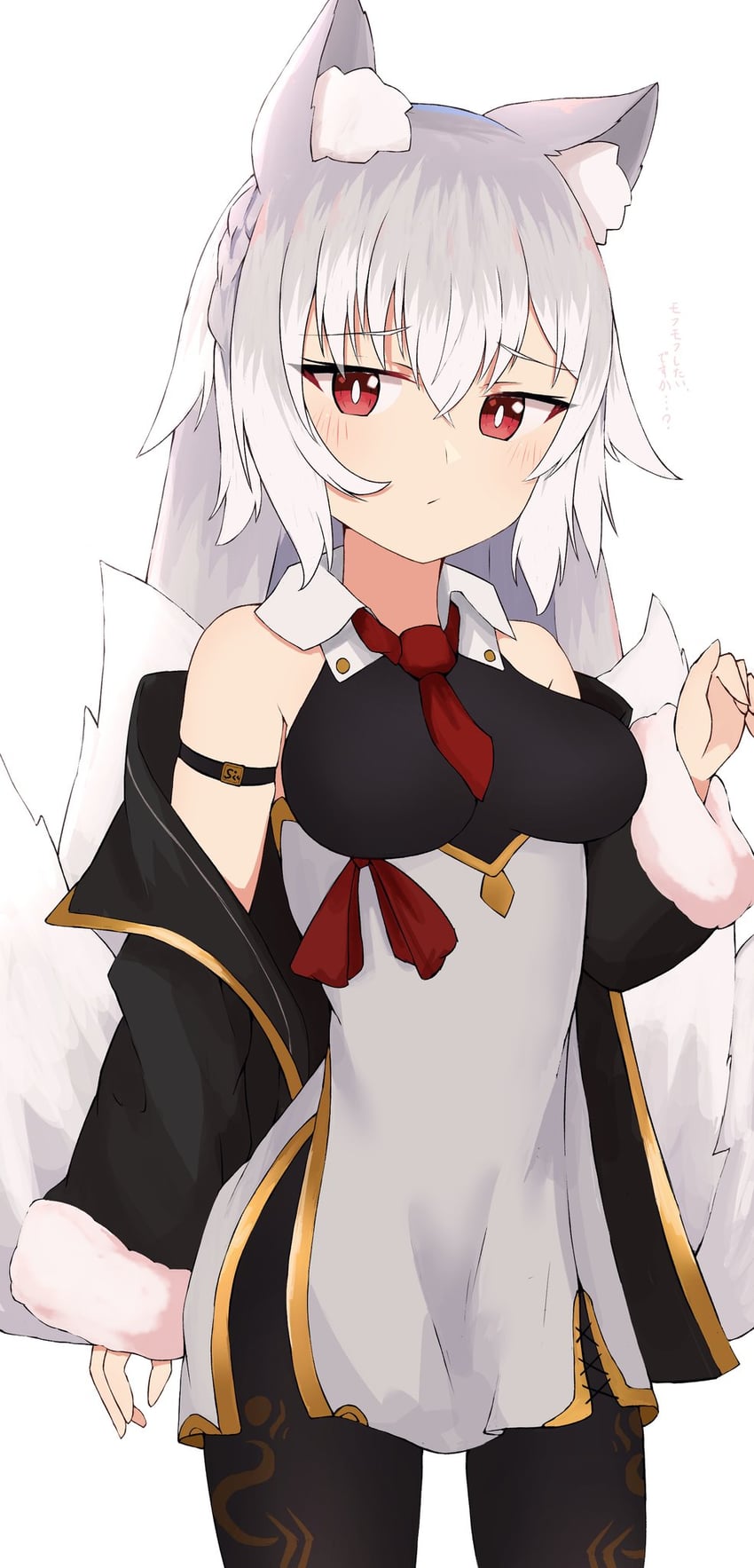 原创 1名女孩 兽耳毛 兽耳 露肩 黑色连体衣