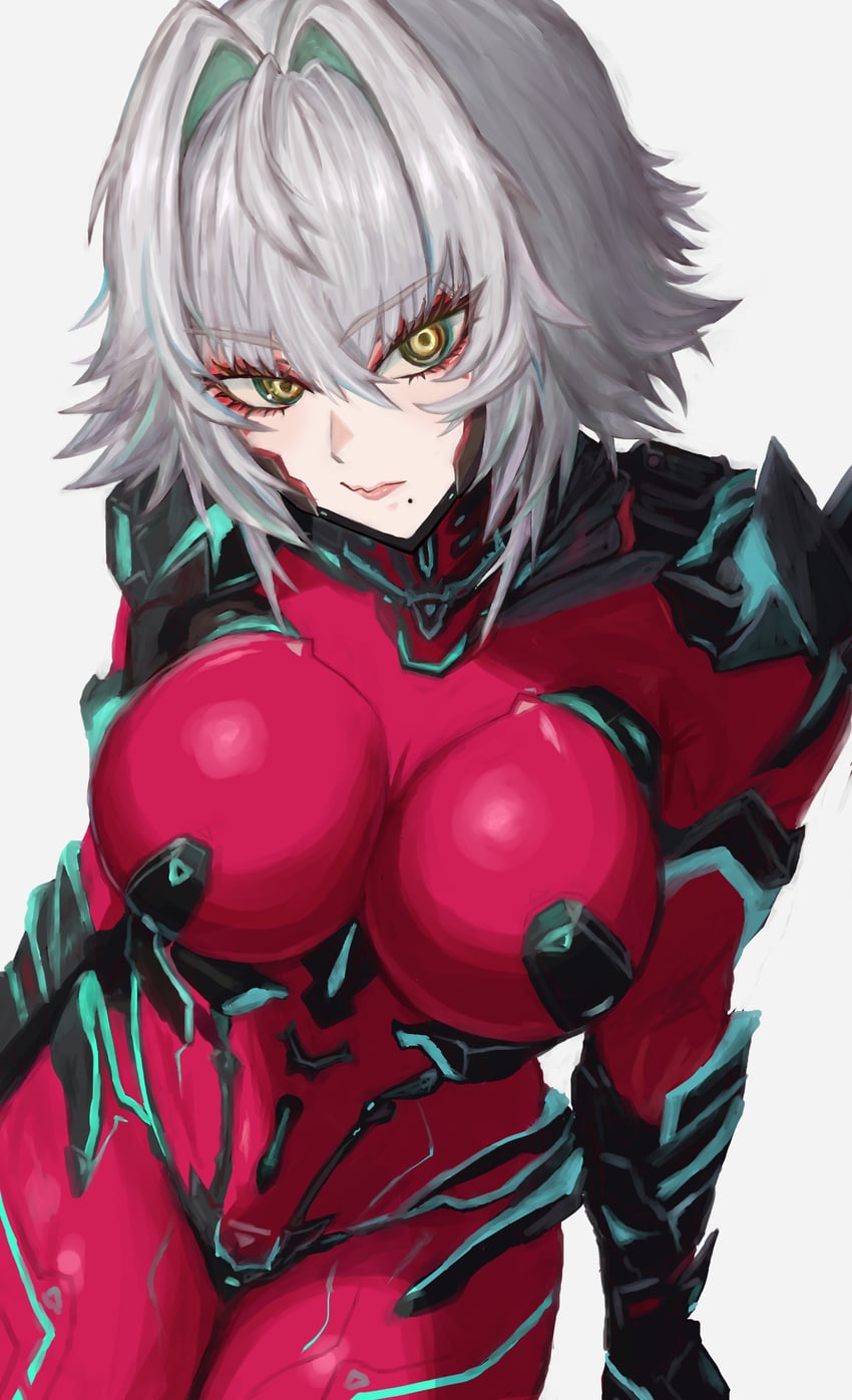 袜子事务所、Zentreya、Zentreya (赛博格) 1名女孩 发型长度变动 (更短) 紧身连体衣 乳房 乳沟